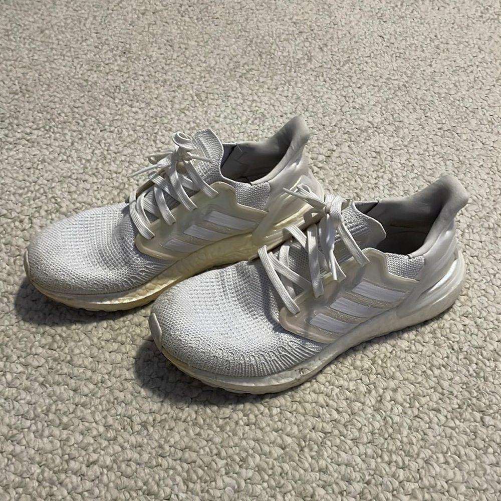 White iridescent Ultraboosts